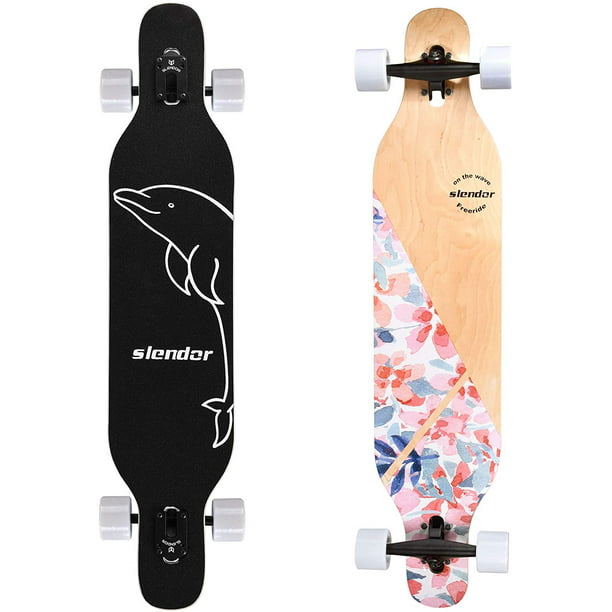 42/'/' Longboard Skateboard Drop Through Deck Complete Maple Cruiser W//Flash Wheel